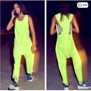 Free People Hot Shot Twisted Onesie in Faded Sour Citrus